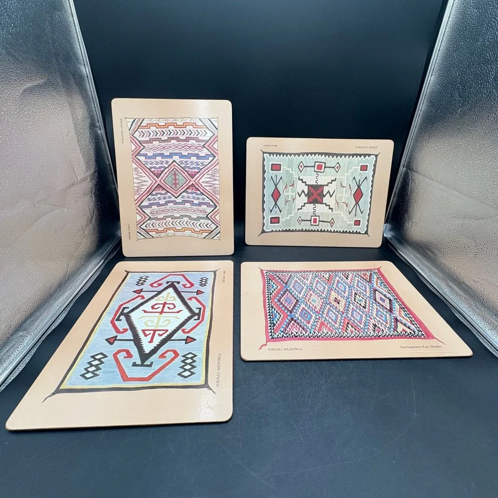 Vtg Pimpernel Navajo Weavings Cork Back Placemats Set of 4 Made in England